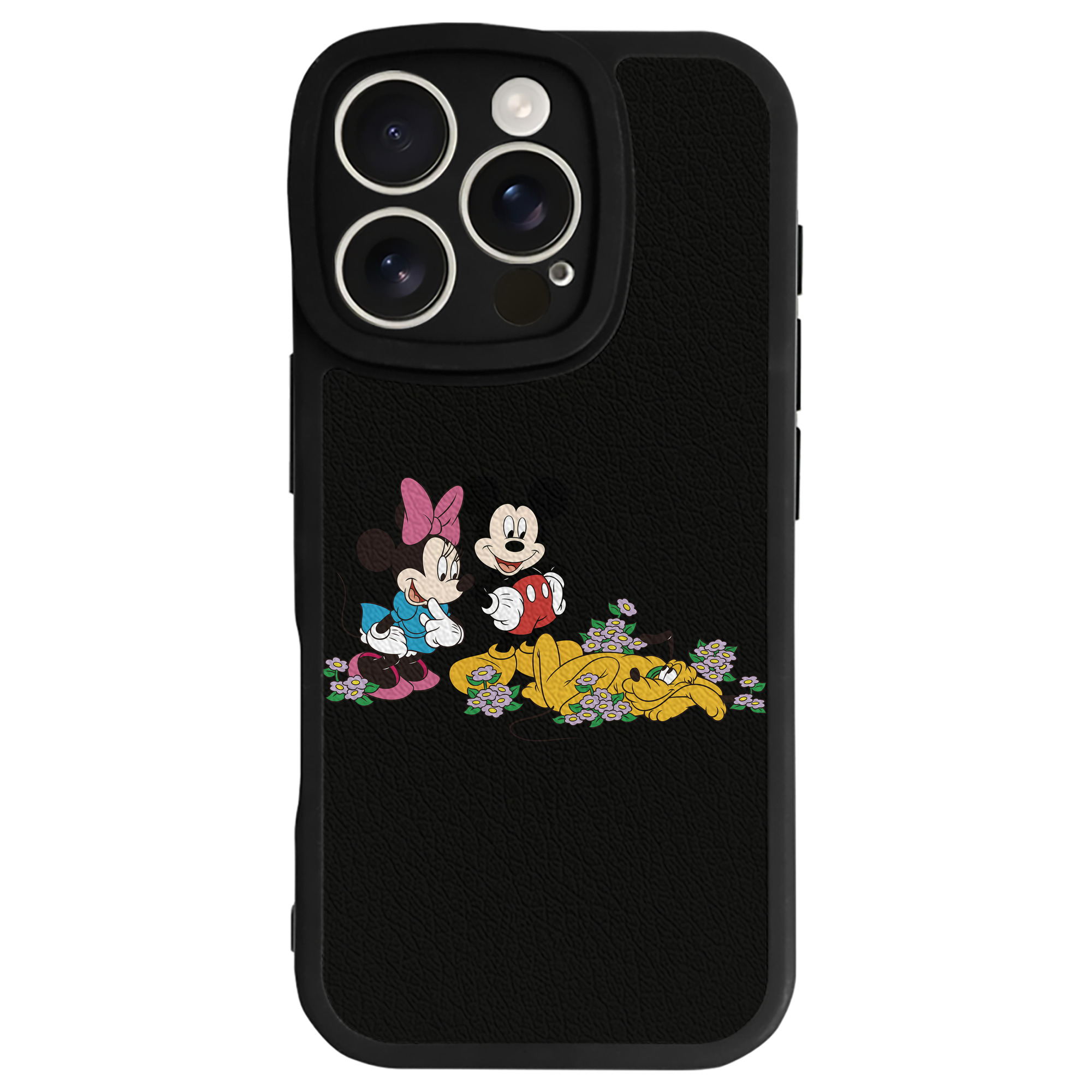 （画像用） ミッキーマウス Mickey Mouse 【iPhone 16シリーズ対応】シリコンスマホケース（レザー調） 材質：シリコン